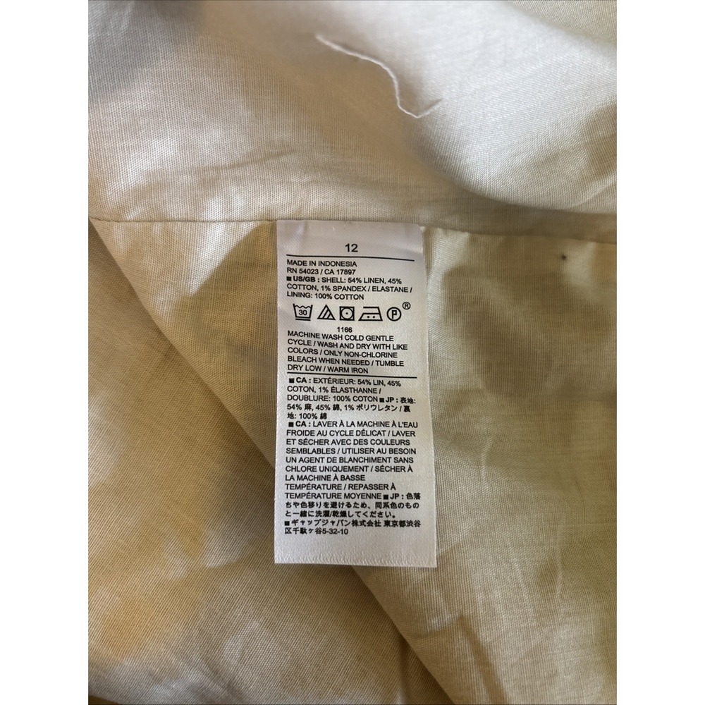 NEW Banana Republic Utility Cargo Mini Skirt Linen Blend Button Front Size 12 - Picture 8 of 8